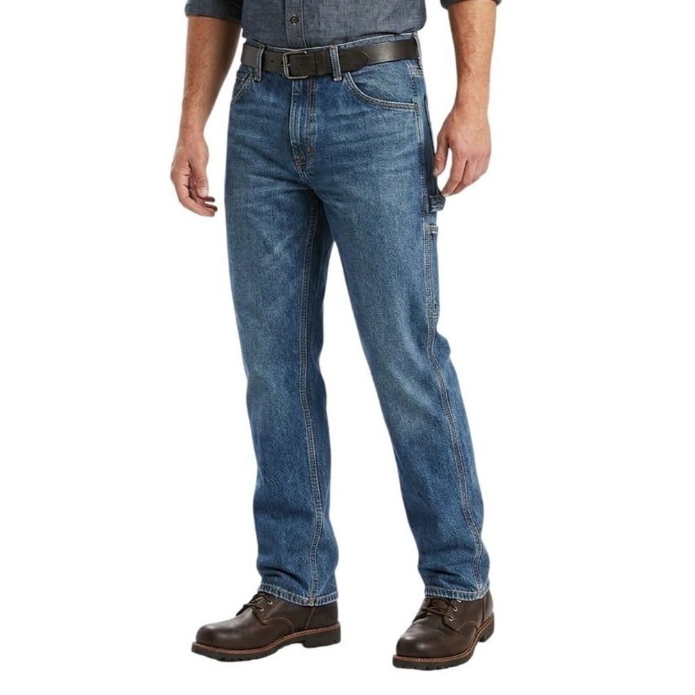 Levi Strauss Signature Contractor Jeans Mens 38x30 Blue Denim Workwear Utility